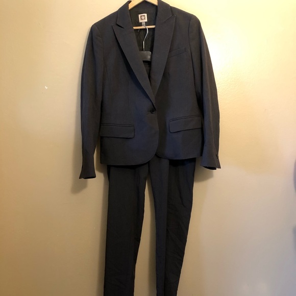 Anne Klein Pants - Anne Klein Dark Gray Suit